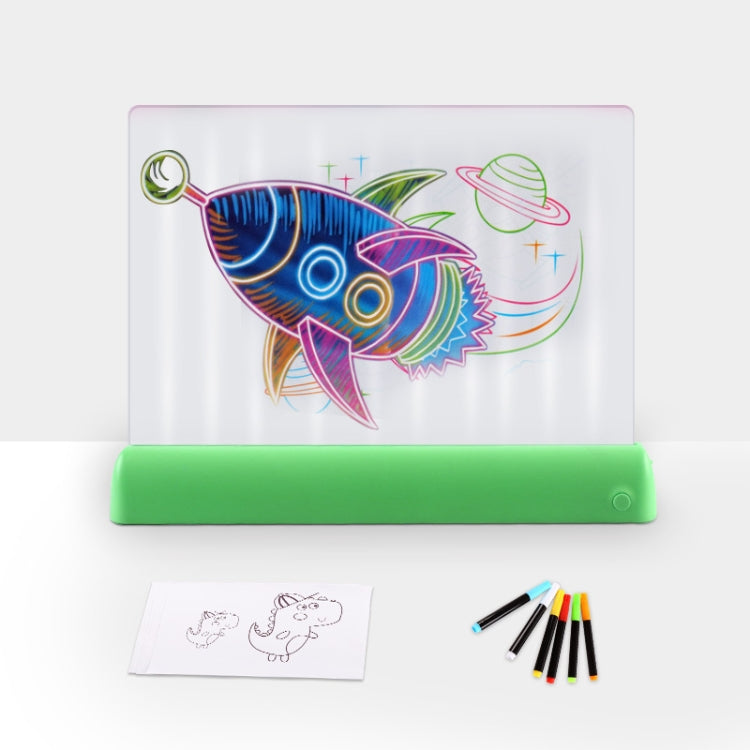 3D Painting Fluorescent Plate LED Shining Puzzle Children Graffiti Panel Handwritten Message Board(Green) -  by PMC Jewellery | Online Shopping South Africa | PMC Jewellery | Buy Now Pay Later Mobicred