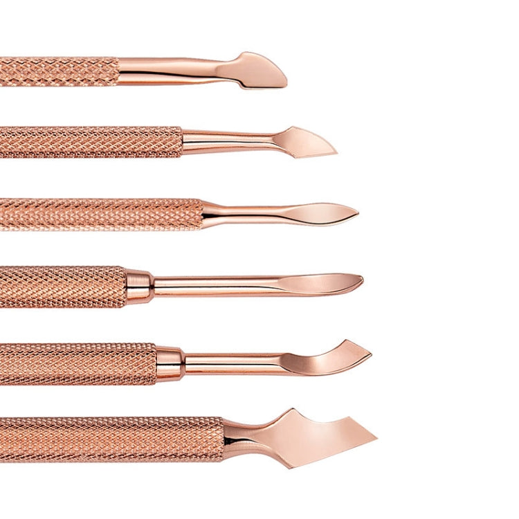 3 PCS Stainless Steel Rose Gold Double-Headed Steel Push Dead Skin Scissors Nail Set,Style: 02  Big Head - Nail Art Equipment by PMC Jewellery | Online Shopping South Africa | PMC Jewellery | Buy Now Pay Later Mobicred