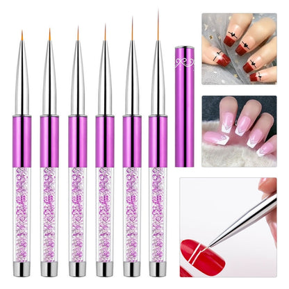 Nail Art Drawing Pen Purple Drill Rod Color Painting Flower Stripe Nail Brush With Pen Cover, Specification: 15mm - Nail Art Equipment by PMC Jewellery | Online Shopping South Africa | PMC Jewellery | Buy Now Pay Later Mobicred