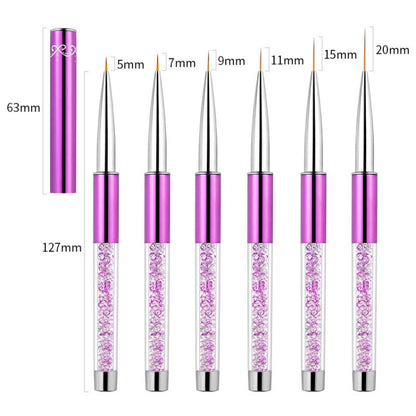 Nail Art Drawing Pen Purple Drill Rod Color Painting Flower Stripe Nail Brush With Pen Cover, Specification: 11mm - Nail Art Equipment by PMC Jewellery | Online Shopping South Africa | PMC Jewellery | Buy Now Pay Later Mobicred