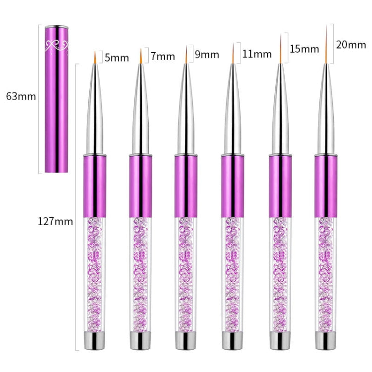 Nail Art Drawing Pen Purple Drill Rod Color Painting Flower Stripe Nail Brush With Pen Cover, Specification: 5mm - Nail Art Equipment by PMC Jewellery | Online Shopping South Africa | PMC Jewellery | Buy Now Pay Later Mobicred