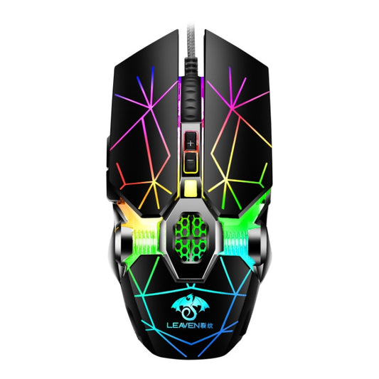 LEAVEN 7 Keys 4000DPI USB Wired Computer Office Luminous RGB Mechanical Gaming Mouse, Cabel Length:1.5m, Colour: S30 Black - Wired Mice by LEAVEN | Online Shopping South Africa | PMC Jewellery | Buy Now Pay Later Mobicred