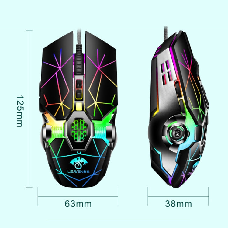 LEAVEN 7 Keys 4000DPI USB Wired Computer Office Luminous RGB Mechanical Gaming Mouse, Cabel Length:1.5m, Colour: S30 Pink - Wired Mice by LEAVEN | Online Shopping South Africa | PMC Jewellery | Buy Now Pay Later Mobicred