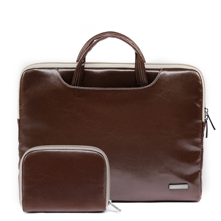 LiSEN LS-116 Simple Laptop Bag Business Laptop Liner Bag, Size: 13.3 inch(PU Brown) - 13.3 inch by LiSEN | Online Shopping South Africa | PMC Jewellery | Buy Now Pay Later Mobicred