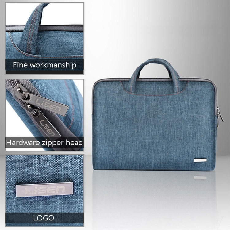 LiSEN LS-116 Simple Laptop Bag Business Laptop Liner Bag, Size: 15.6 inch(Snowflake Nylon Dark Blue) - 15.6 - 17 inch by LiSEN | Online Shopping South Africa | PMC Jewellery | Buy Now Pay Later Mobicred