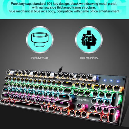 104 Keys Green Shaft RGB Luminous Keyboard Computer Game USB Wired Metal Mechanical Keyboard, Cabel Length:1.5m, Style: Double Imposition Version (White Pink) - Wired Keyboard by PMC Jewellery | Online Shopping South Africa | PMC Jewellery | Buy Now Pay Later Mobicred