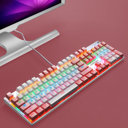 104 Keys Green Shaft RGB Luminous Keyboard Computer Game USB Wired Metal Mechanical Keyboard, Cabel Length:1.5m, Style: Double Imposition Version (Pink White) - Wired Keyboard by PMC Jewellery | Online Shopping South Africa | PMC Jewellery | Buy Now Pay Later Mobicred