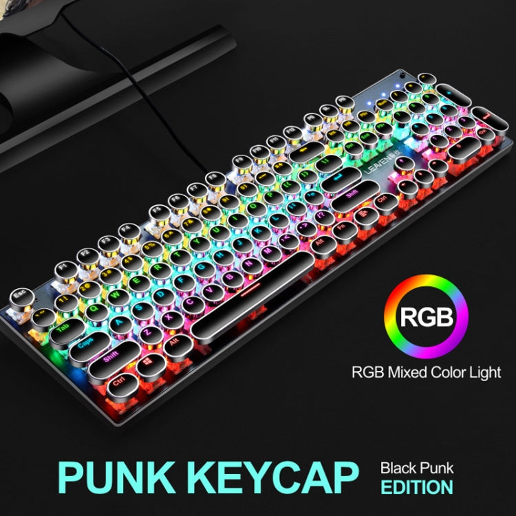 104 Keys Green Shaft RGB Luminous Keyboard Computer Game USB Wired Metal Mechanical Keyboard, Cabel Length:1.5m, Style: Double Imposition Version (Pink White) - Wired Keyboard by PMC Jewellery | Online Shopping South Africa | PMC Jewellery | Buy Now Pay Later Mobicred