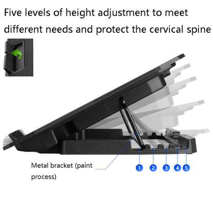 ICE COOREL N106 Laptop Base Adjustment Radiator Dual-Fan Notebook Cooling Bracket, Colour: Luxury Version (Knight Dark) - Cooling Pads by ICE COOREL | Online Shopping South Africa | PMC Jewellery | Buy Now Pay Later Mobicred