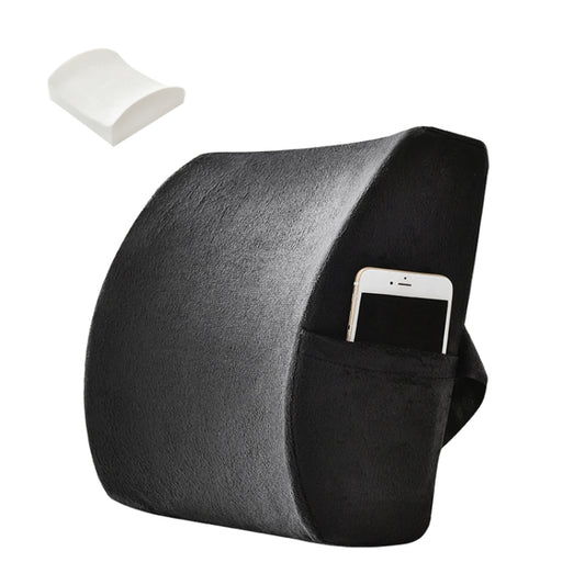 Office Waist Cushion Car Pillow With Pillow Core, Style: Memory Foam(Suede Black) - Cushions & Pillows by PMC Jewellery | Online Shopping South Africa | PMC Jewellery | Buy Now Pay Later Mobicred