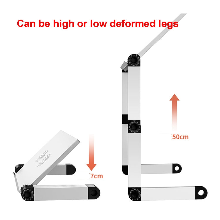 Oatsbasf Folding Computer Desk Laptop Stand Foldable Lifting Heightening Storage Portable Rack,Style: L02  Black - free shipping - PMC Jewellery - Order now!