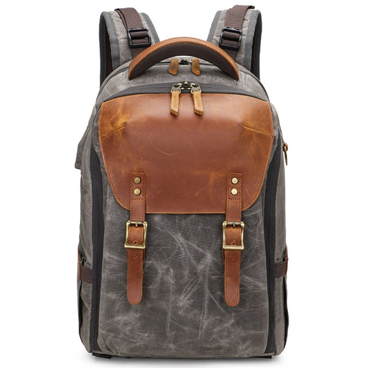 K805 Waterproof Batik Canvas Camera Backpack Outdoor Liner Shoulder Photography Bag(Grey) - Backpack by PMC Jewellery | Online Shopping South Africa | PMC Jewellery | Buy Now Pay Later Mobicred