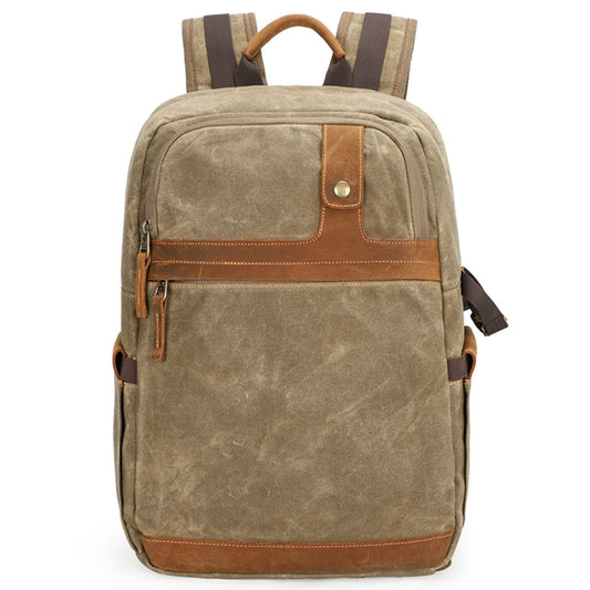 D1383 Outdoor SLR Digital Camera Backpack Waterproof Batik Canvas Camera Bag(Khaki) - Backpack by PMC Jewellery | Online Shopping South Africa | PMC Jewellery | Buy Now Pay Later Mobicred