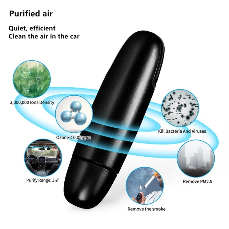 EP204 Portable USB Car Negative Ion Air Purifier(Black) - Air Purifier by PMC TechLife | Online Shopping South Africa | PMC TechLife | Buy Now Pay Later Mobicred