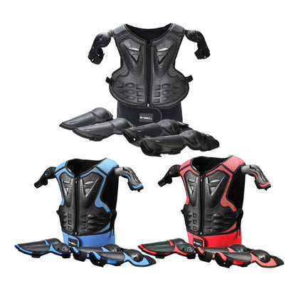 GHOST RACING Motorcycle Protective Gear Children Safety Riding Sport Vest + Knee Pads + Elbow Pads Protective Suit(Red) - Protective Gear by GHOST RACING | Online Shopping South Africa | PMC Jewellery | Buy Now Pay Later Mobicred