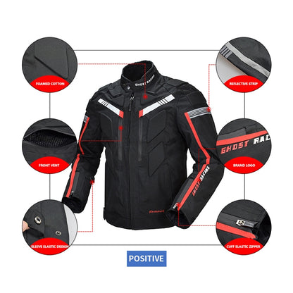 GHOST RACING GR-Y07 Motorcycle Cycling Jacket Four Seasons Locomotive Racing Anti-Fall Cloth, Size: L(Black) - Protective Gear by GHOST RACING | Online Shopping South Africa | PMC Jewellery | Buy Now Pay Later Mobicred