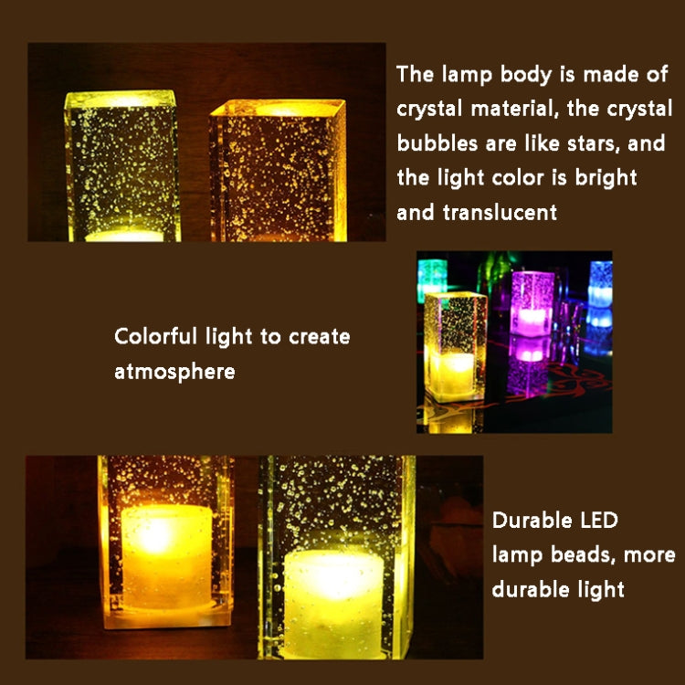 Square Colorful LED Crystal Lamp Bar Atmosphere Decorative Light (Purple Light) - Night Lights by PMc TechLife | Online Shopping South Africa | PMc TechLife | Buy Now Pay Later Mobicred