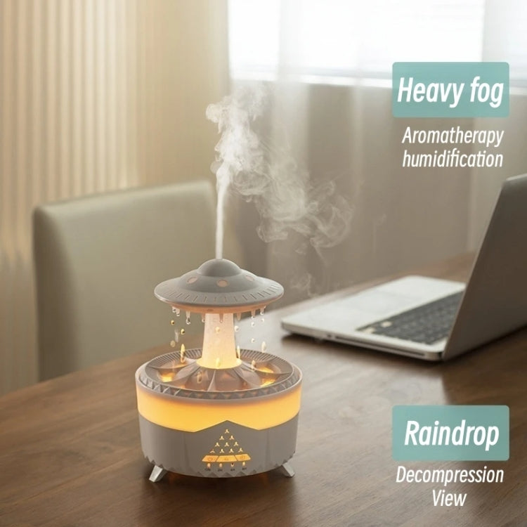 UFO Water Drop Aromatherapy Humidifier Desktop Remote Control Diffuser, Plug: UK Plug(White) - free shipping - PMC TechLife - Order now!