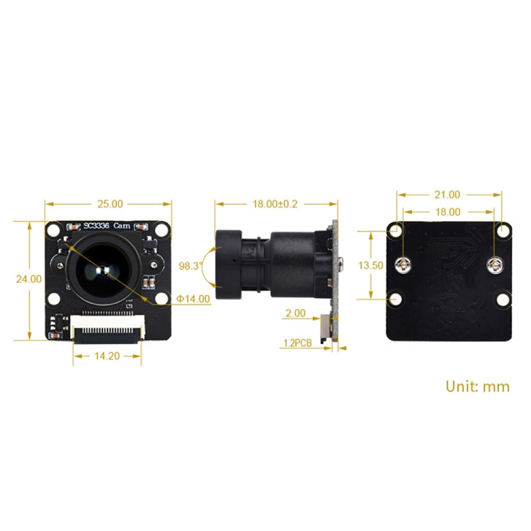 Waveshare 25553 SC3336 3MP 1/2.8-Inch F2.0 Camera Module (B) - Module by Waveshare | Online Shopping South Africa | PMC Jewellery | Buy Now Pay Later Mobicred