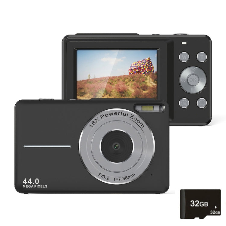 DC403L-AF 2.4-Inch 16X Zoom HD Digital Camera Mini Children Photography Camera EU Plug(Black+32G) - Children Cameras by PMC Jewellery | Online Shopping South Africa | PMC Jewellery | Buy Now Pay Later Mobicred