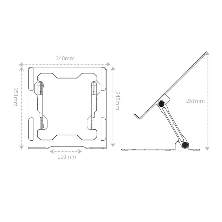 Integrated Foldable Laptop Stand Hollow Heat-Dissipating Flat Desktop Stand(Deep Space Gray) - Laptop Stand by PMC Jewellery | Online Shopping South Africa | PMC Jewellery | Buy Now Pay Later Mobicred