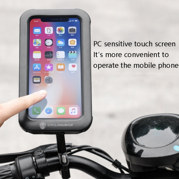 CYCLINGBOX BG-2937 Bicycle Mobile Phone Bracket Waterproof Bag Simulation Navigation Mobile Phone Frame(Black) - Holders by CYCLINGBOX | Online Shopping South Africa | PMC TechLife | Buy Now Pay Later Mobicred