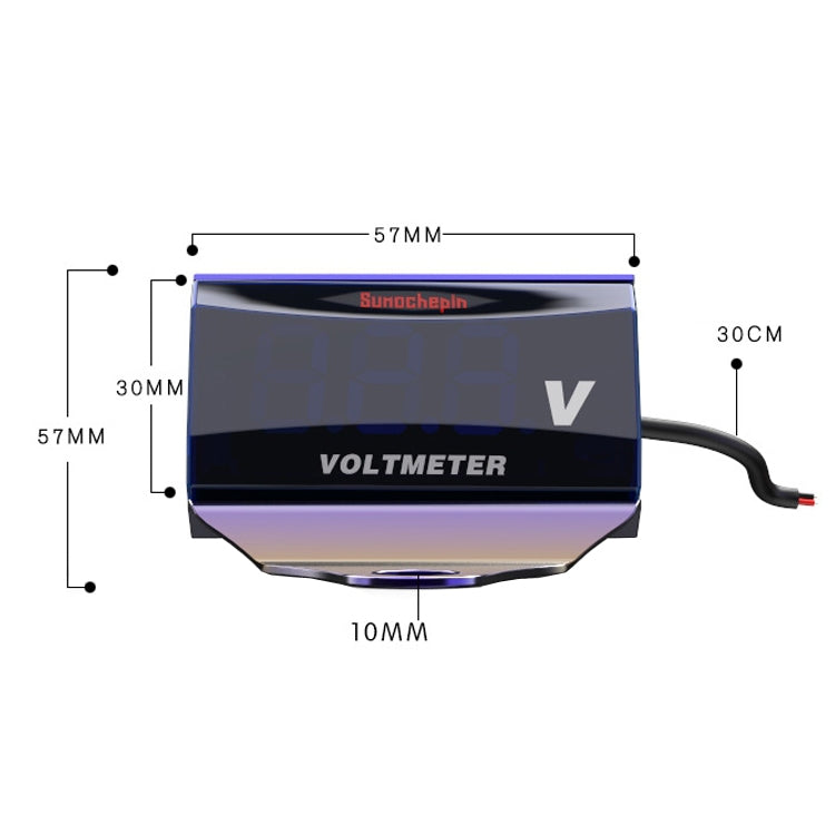 SUMOCHEPIN SMCP101 8-150V Motorcycle Modified Voltmeter LED Digital Display Electric Pressure Meter, Colour: Colorful Bracket+Red Voltmeter - Electrical Instruments by PMc TechLife | Online Shopping South Africa | PMc TechLife | Buy Now Pay Later Mobicred
