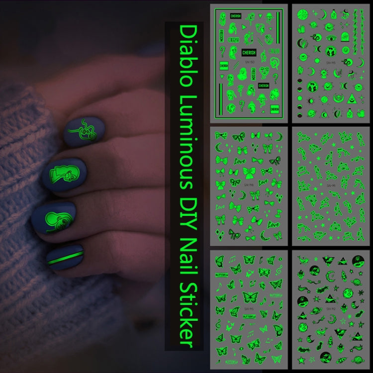 10 PCS Waterproof Sweat Proof Environmental Luminous DIY Nail Stickers(SN-149) - Nail Stickers by PMC Jewellery | Online Shopping South Africa | PMC Jewellery | Buy Now Pay Later Mobicred