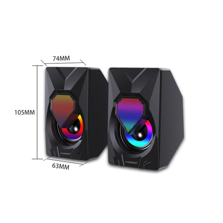 FOREV FV-209 One Pair Digital Mini Speakers Multimedia Colorful Lights Subwoofer Small Speaker -  by FOREV | Online Shopping South Africa | PMC Jewellery | Buy Now Pay Later Mobicred