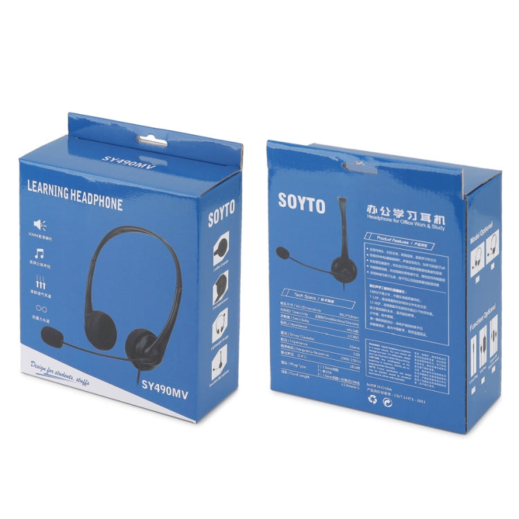 SOYTO SY490 Teaching Office Network Class Student Education Computer Headset, Style: Double Ear Black USB - Multimedia Headset by SOYTO | Online Shopping South Africa | PMC Jewellery | Buy Now Pay Later Mobicred