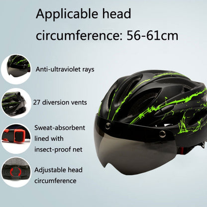 RZ285 Bicycle Outdoor Riding Helmet With Goggles(Black Red) - Protective Helmet & Masks by PMC Jewellery | Online Shopping South Africa | PMC Jewellery | Buy Now Pay Later Mobicred