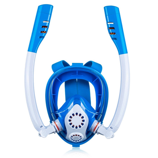 Kids Double Tube Full Dry Silicone Diving  Snorkeling Mask Swimming Glasses, Size: XS(White Blue) - Diving Mask by PMC Jewellery | Online Shopping South Africa | PMC Jewellery | Buy Now Pay Later Mobicred