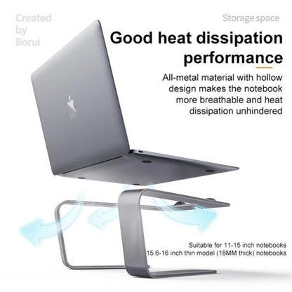 BONERUY P49 Aluminium Alloy Heat-Dissipating Notebook Holder Storage Heightened Holder(Silver) - Laptop Stand by BONERUY | Online Shopping South Africa | PMC Jewellery | Buy Now Pay Later Mobicred