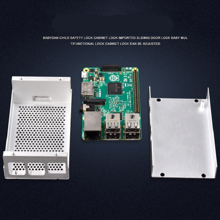 Aluminum Alloy Shell Grid Cooling Box For Raspberry Pi 3 Model B Pi 2/B + Silver with Fan - Raspberry Pi Accessories by PMC Jewellery | Online Shopping South Africa | PMC Jewellery | Buy Now Pay Later Mobicred