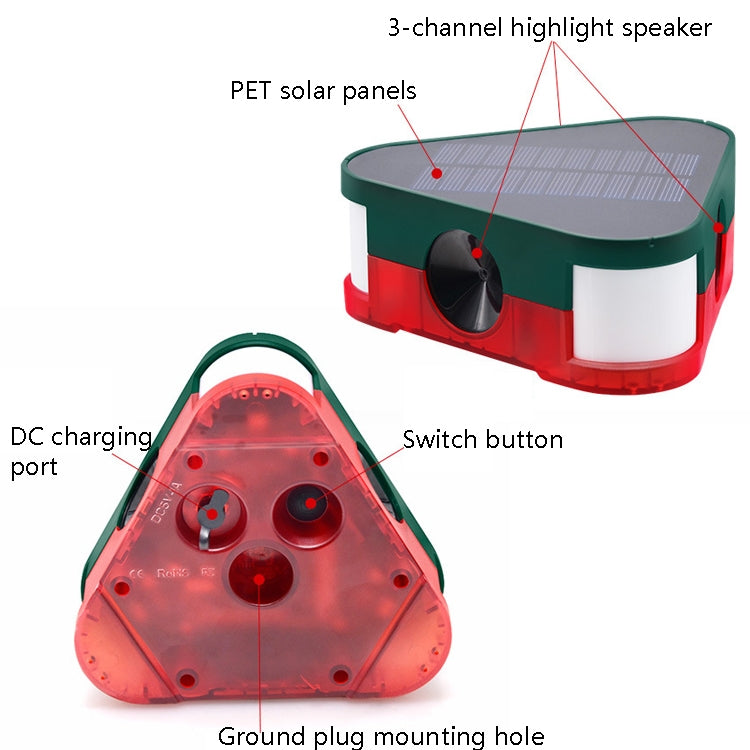 Solar Mouse Repeller High Frequency Ultrasonic Animal Drive(N911G) - Outdoor Insect Repellent by PMC TechLife | Online Shopping South Africa | PMC TechLife | Buy Now Pay Later Mobicred