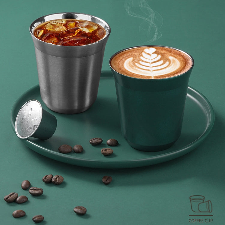 304 Stainless Steel Coffee Capsule Cup Double Insulation Coffee Cup, Style: Small Green - free shipping - PMC TechLife - Order now!