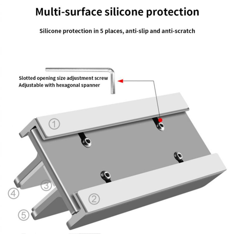 Aluminum Alloy Laptop Tablet Phone Storage Stand, Color: L401 Double Slot (Gray) - Laptop Stand by PMC Jewellery | Online Shopping South Africa | PMC Jewellery | Buy Now Pay Later Mobicred