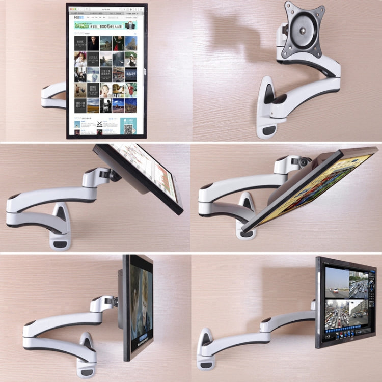 Gibbon Mounts FE112W Wall-Mounted Dual-Section Telescopic Monitor Stand(White) - Laptop Stand by Gibbon Mounts | Online Shopping South Africa | PMC Jewellery | Buy Now Pay Later Mobicred