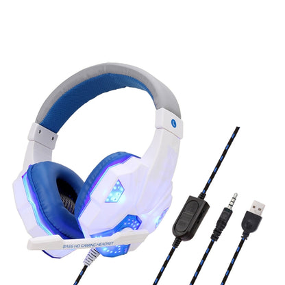 Soyto SY830 Computer Games Luminous Wired Headset, Color: For PS4 (White Blue) - Multimedia Headset by Soyto | Online Shopping South Africa | PMC Jewellery | Buy Now Pay Later Mobicred