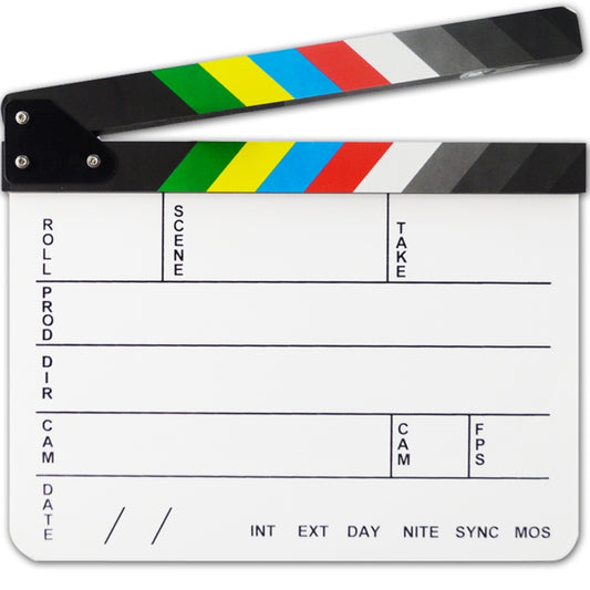 30 X 25cm English Colorful Acrylic Clapperboard TV Film Movie Clapper Board - Other Props by PMC Jewellery | Online Shopping South Africa | PMC Jewellery | Buy Now Pay Later Mobicred