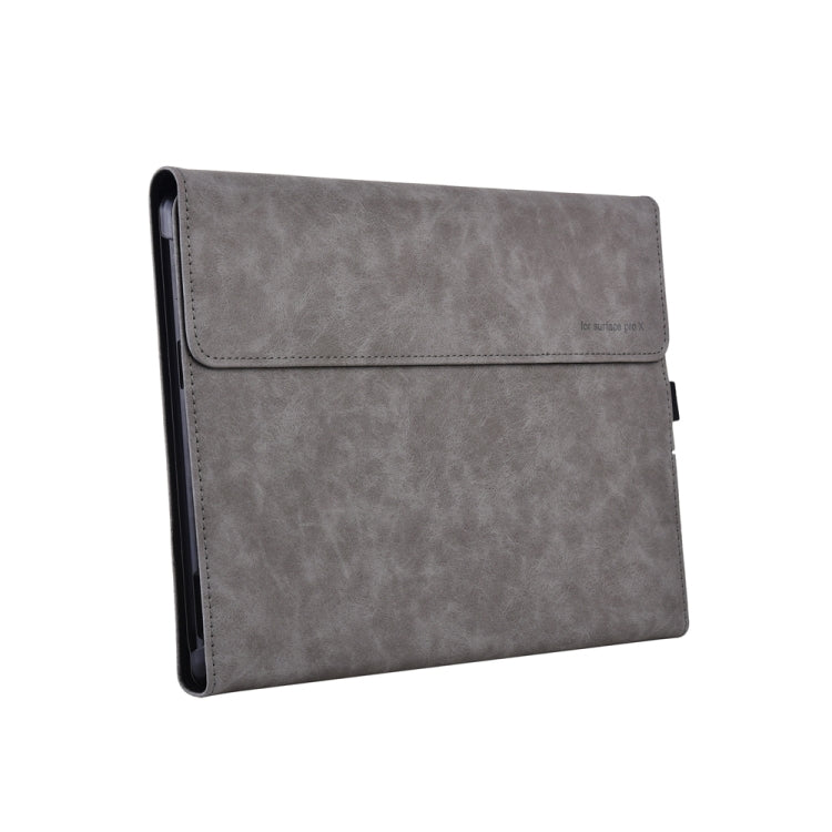 13 inch Leather Tablet Protective Case For Microsoft Surface Pro X, Color: Light Gray - 13.3 inch by PMC Jewellery | Online Shopping South Africa | PMC Jewellery | Buy Now Pay Later Mobicred