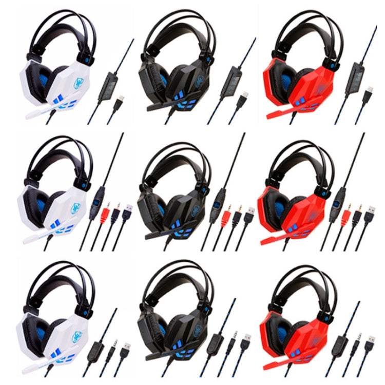 Soyto SY850MV Luminous Gaming Computer Headset For USB  (Black Blue) - Multimedia Headset by Soyto | Online Shopping South Africa | PMC Jewellery | Buy Now Pay Later Mobicred