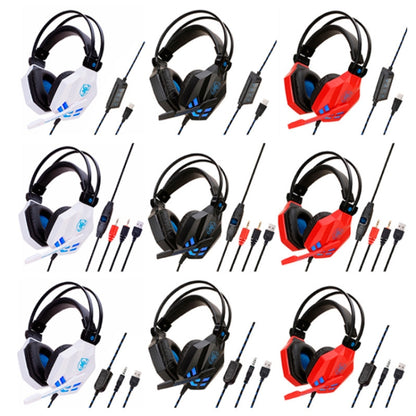 Soyto SY850MV Luminous Gaming Computer Headset For USB (White Blue) - Multimedia Headset by Soyto | Online Shopping South Africa | PMC Jewellery | Buy Now Pay Later Mobicred