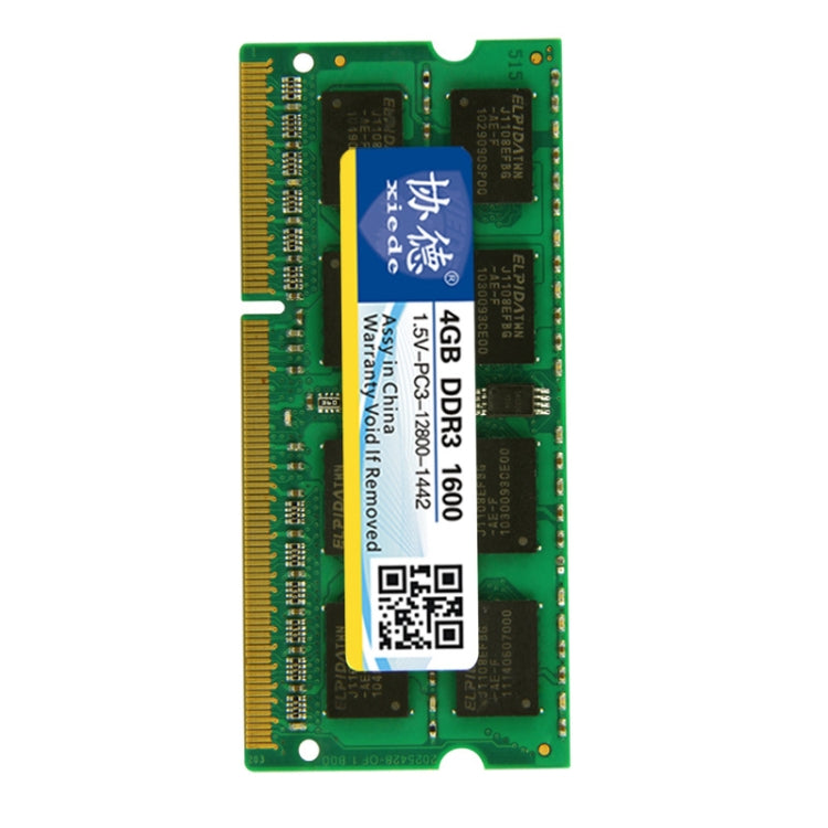 XIEDE X046 DDR3 NB 1600 Full Compatibility Notebook RAMs, Memory Capacity: 4GB - RAMs by XIEDE | Online Shopping South Africa | PMC Jewellery | Buy Now Pay Later Mobicred