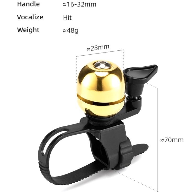 BG-201501 Bicycle Retro Mini Ball Bell(Silver) - Bicycle Bells by PMC TechLife | Online Shopping South Africa | PMC TechLife | Buy Now Pay Later Mobicred