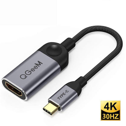 QGeem QG-UA01 USB Type-C To HDMI Adapter(Grey) - USB HUB by QGeem | Online Shopping South Africa | PMC Jewellery | Buy Now Pay Later Mobicred