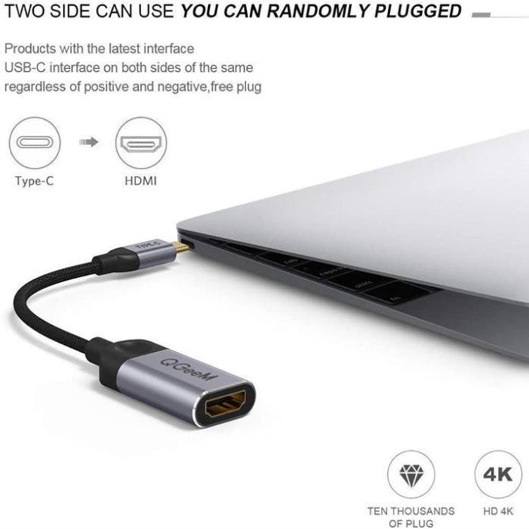 QGeem QG-UA01 USB Type-C To HDMI Adapter(Grey) - USB HUB by QGeem | Online Shopping South Africa | PMC Jewellery | Buy Now Pay Later Mobicred