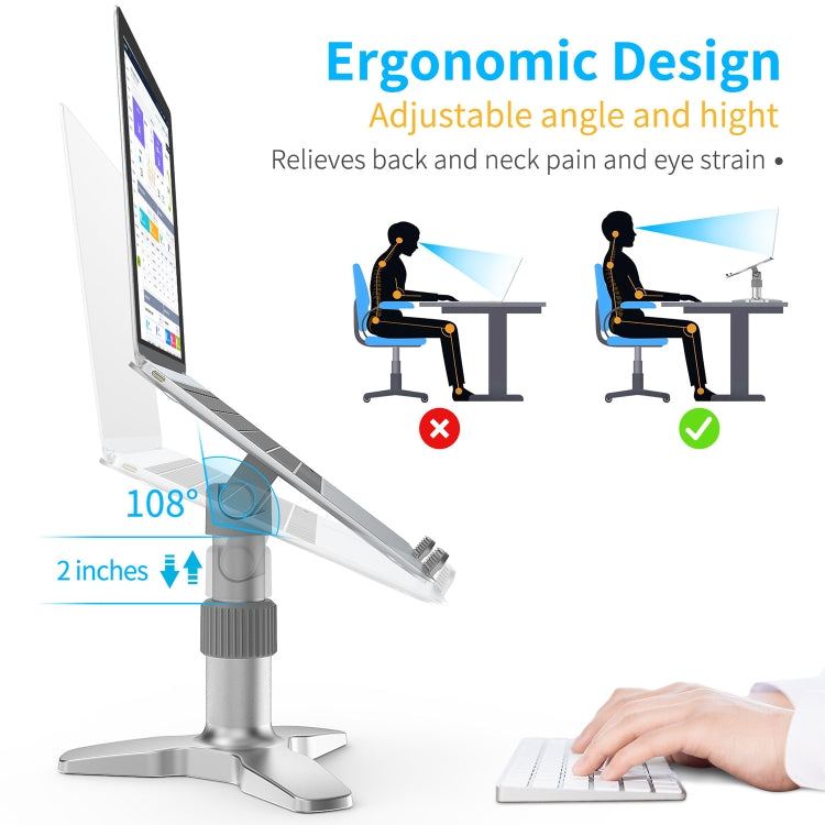 Aluminum Alloy Desktop Raised Shelf Cooling Notebook Bracket(Silver) - Laptop Stand by PMC Jewellery | Online Shopping South Africa | PMC Jewellery | Buy Now Pay Later Mobicred