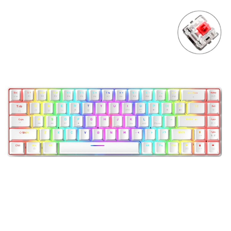 ZIYOU LANG T8 68 Keys RGB Luminous Gaming Mechanical Keyboard, Cable Length:1.6m(White Red Shaft) - Wired Keyboard by ZIYOU LANG | Online Shopping South Africa | PMC Jewellery | Buy Now Pay Later Mobicred