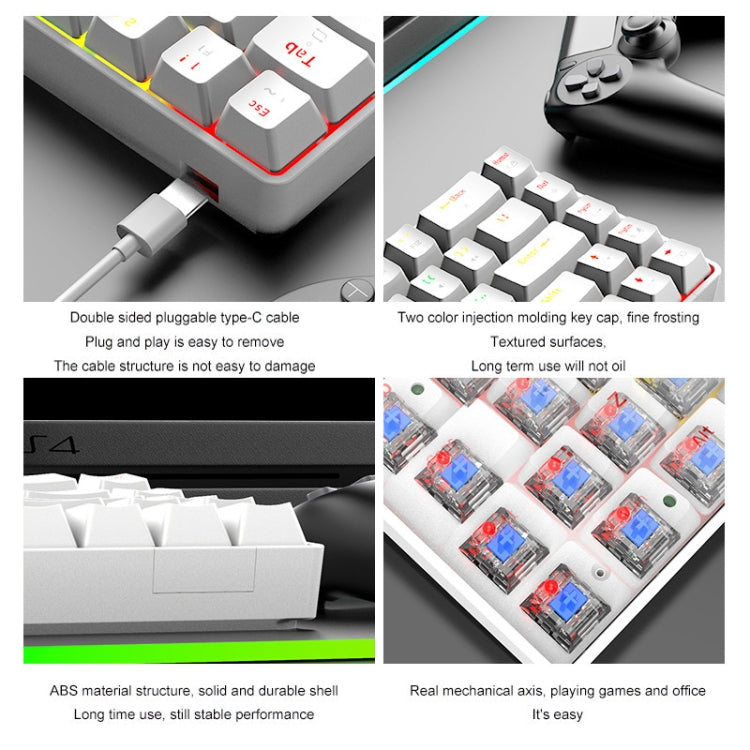 ZIYOU LANG T8 68 Keys RGB Luminous Gaming Mechanical Keyboard, Cable Length:1.6m(Black Tea Shaft) - Wired Keyboard by ZIYOU LANG | Online Shopping South Africa | PMC Jewellery | Buy Now Pay Later Mobicred